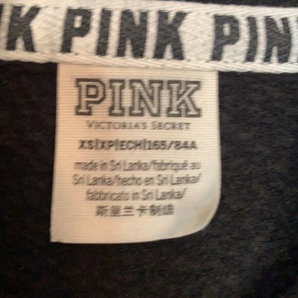 PINK Victoria’s Secret Hooded Sweatshirt Black and White Size XS - Picture 3 of 5